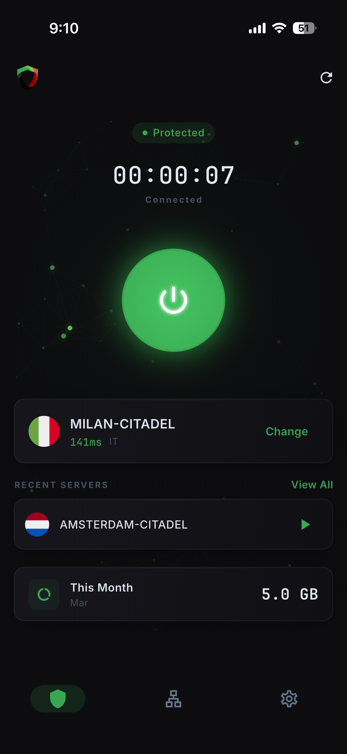 VeloGuardian VPN connected on iPhone