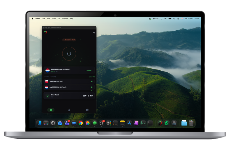 VeloGuardian VPN disconnected on Mac